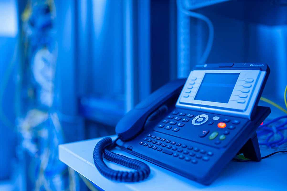 VOIP phone inside the networking room